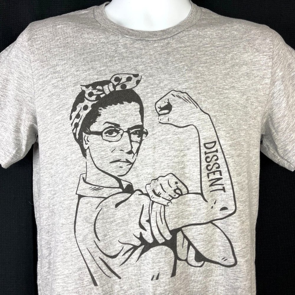 Dissent Rbg Illustration Rosie Riveter Femme Liberal M T-Shirt Medium Mens